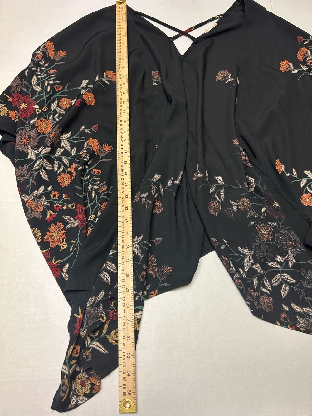 ODDY Black Floral Kimono Plus Size One  Size - Picture 5 of 11